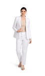 Women's White Stretch Suit Separates Pants, , large image number 2